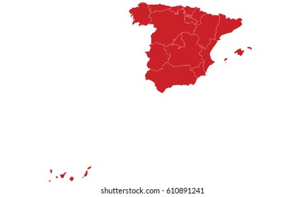 Spain map red color