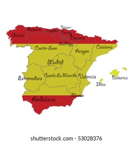 Spain Map Regional Names