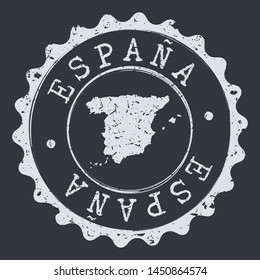Spain Map Seal. Silhouette Postal Passport Stamp. Round Vector Icon Postmark.