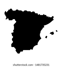 Spain map sign. filled with black