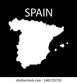 Spain map sign. on a black background