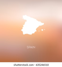 Spain map silhouette - Abstract Blurred Background