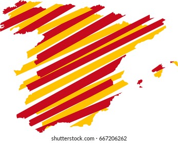 Spain map silhouette icon vector illustration graphic design. Abstract Spain logo. Color Spain a logo.