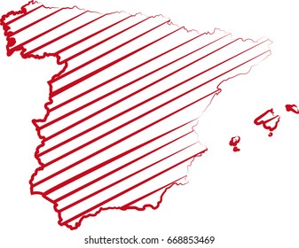 Spain map silhouette icon vector illustration graphic design. Abstract Spain logo. Color Spain a logo.