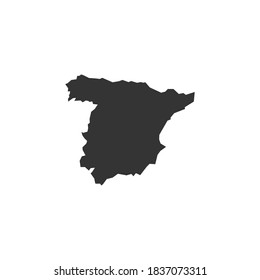 Spain map silhouette vector on a white background