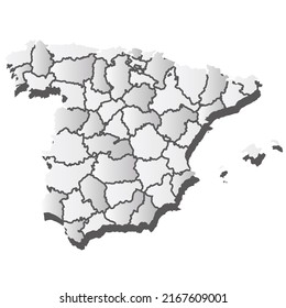 Icono blanco de la silueta de mapa de España 
