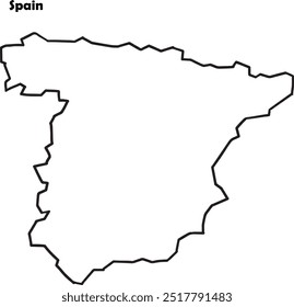 Spanien Karte einfache schwarze Umrisse