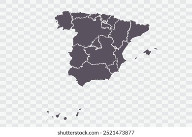 Spain Map Smoke Color on White Background quality files Png