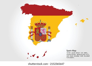 Spain Map stripes. Vector illustration Color on White Backgound