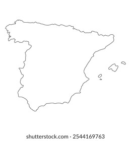 Spain map symbol shape, travel web flat concept icon vector illustration .