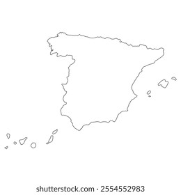 Spain map symbol shape, travel web flat concept icon vector illustration .