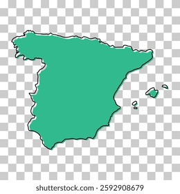 Spain map symbol shape, travel web flat concept icon vector illustration .