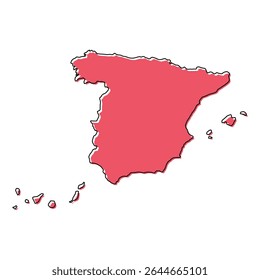Spain map symbol shape, travel web flat concept icon vector illustration .