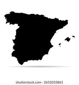 Spain map symbol shape, travel web flat concept icon vector illustration .