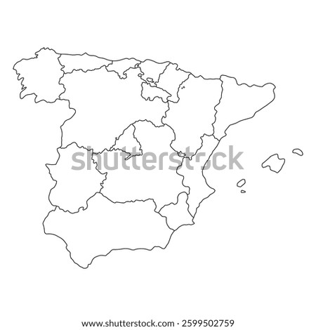 Spain map symbol shape, travel web flat concept icon vector illustration .