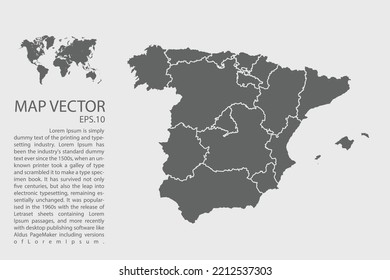 Spanien Karte Vektor, abstraktes Design, Vektorgrafik Eps10. Hoch detailliert auf weißem Hintergrund.