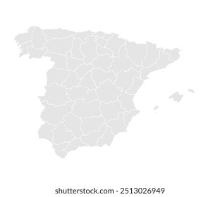 Spain map vector, Abstract design vector illustration Eps 10.Spain map on gray administration map
