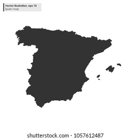 spain map vector flat illustration on white background