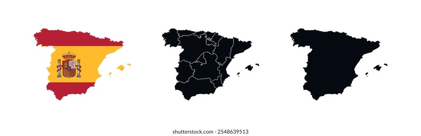 Spain Map vector icon. Map of Spain various styles.