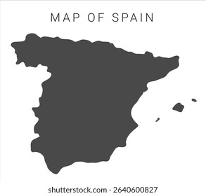 Spain map vector illustration, outline vector map of Spain, Administrative Poster map of Spain, Spanish political map, EPS 10 vector drawing, simple outline border, geographical borders