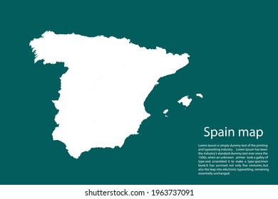 Spain map vector, isolated on Green  background