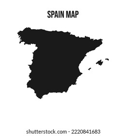 Spain map vector. Spain map with territory line. vector illustration simple spain maps.