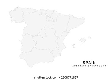 Spain Map - World Map International vector template with High detailed including grey color and grey line isolated on white background for design - Vector illustration eps 10