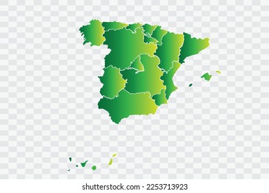 Spain Map yellowish green Color Background quality files png