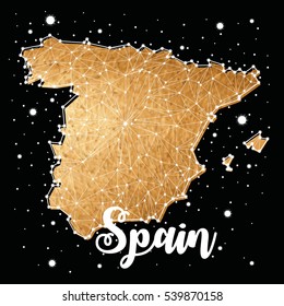 Spain maps constellation gold vector art