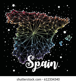 Spain maps constellation vector art