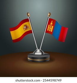 A tabela da Espanha e da Mongólia sinaliza a relação com o plano de fundo do gradiente. Ilustração de vetor