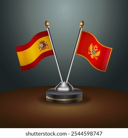 A tabela de Espanha e Montenegro sinaliza a relação com o plano de fundo gradiente. Ilustração de vetor