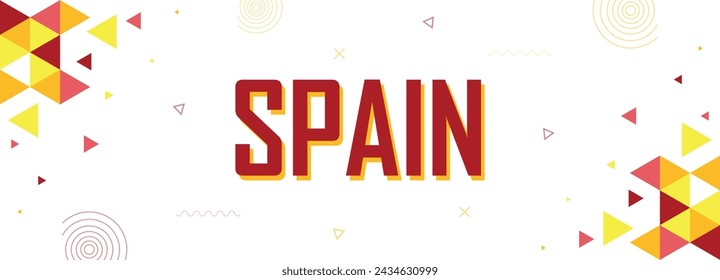 Spain nation abstract banner background, flag colors combination, suitable for national celebrations and festivals, red and yellow color geometric pattern design with shapes