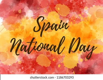 Spain National day - abstract background with splashes in flag colors. National holiday.