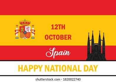 Spain National day poster Vector for designer.