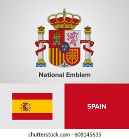 Spain National Emblem and flag 