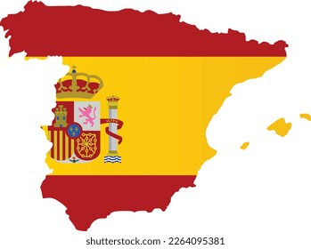 Bandera del emblema nacional de España. ilustración vectorial