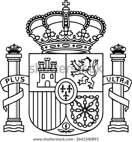 Spain national flag crest on transparent background
