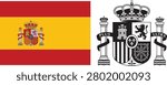 Spain National Flag and Heraldic Coat Arms