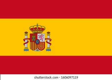 Spain. National flag. Icon. Symbol. Vector illustration on white background.