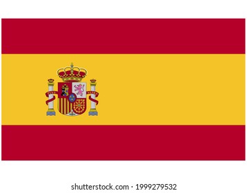  Spain National Flag Isolated Vector Image