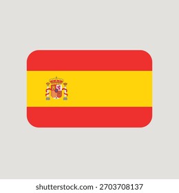 Bandera nacional de España – icono moderno redondeado