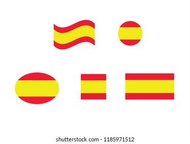 Spain national flag set country emblem state symbol