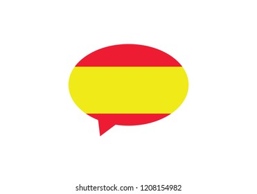 Spain national flag spanish language conversation bubble symbol icon