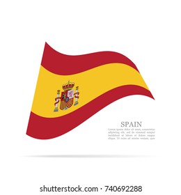 Spain national flag waving vector icon
