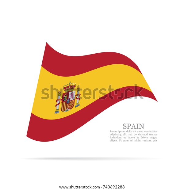 Spain National Flag Waving Vector Icon Stock Vector (Royalty Free ...