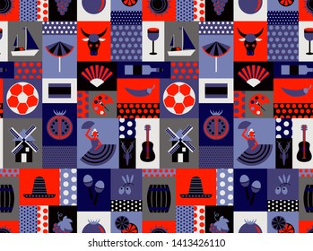 Spain national seamless pattern design