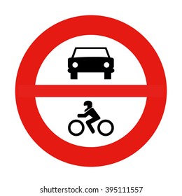 Spain No Motor Vehicles Sign