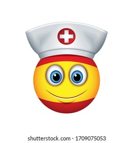 Cute Nurse Emoticon Wearing Hat Lipstick Stock Vector (Royalty Free ...