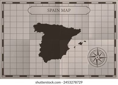 Mapa clásico de España. Antiguas estilo antiguo.